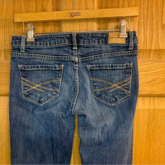 Aeropostale Bayla Low-Rise Skinny Jean Blue Denim 3/4 Reg/Normal - Picture 4 of 7